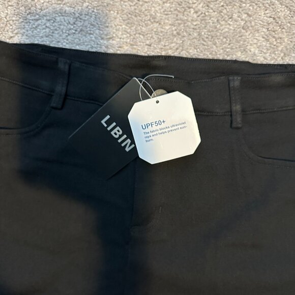 LIBIN Women's Stretch Work Pants Skinny-Leg Slacks Slim Fit Golf UPF 50+ Black - Picture 9 of 10